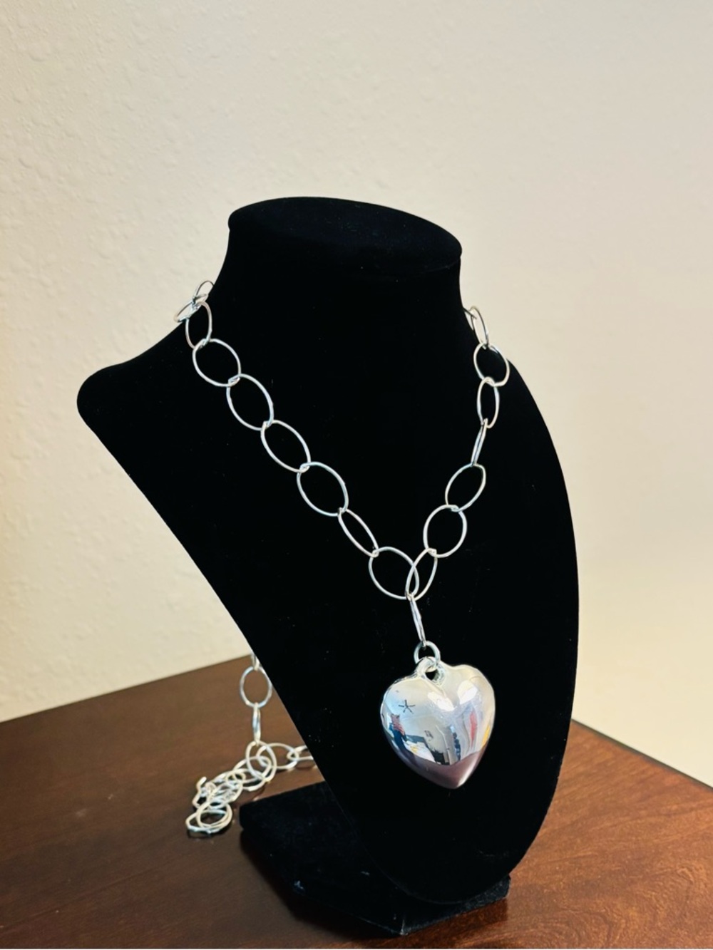 Silver Heart Pendant Necklace - Women's Silver Chain Jewelry